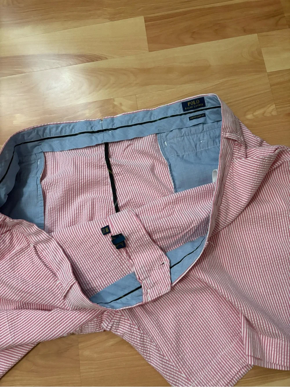 Polo Ralph Lauren Seersucker Pink Striped 9” Shorts Size 56 3X Preppy Ivy League